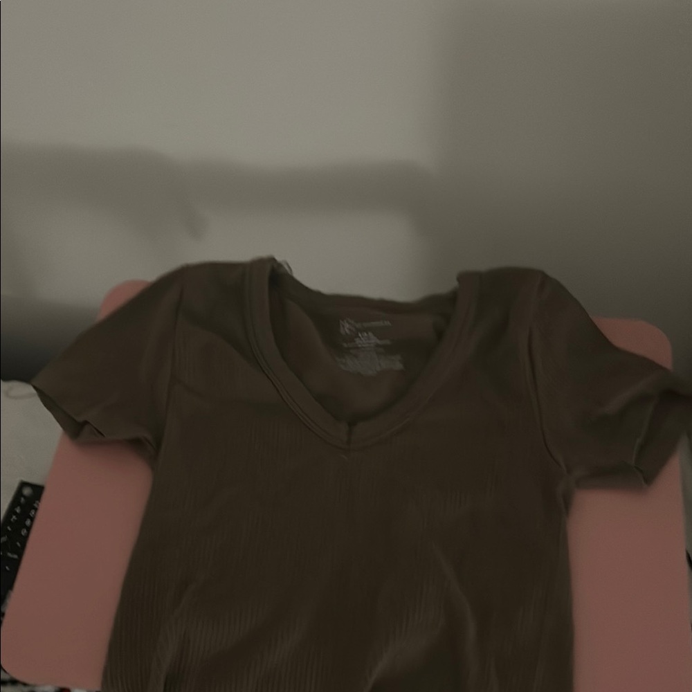Brown V-Neck T-Shirt